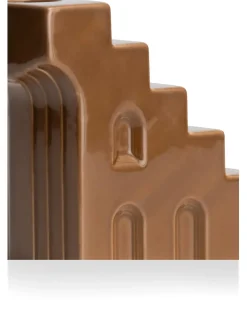 Discount XOOON Skira kandelaar (H11.8cm) in de kleur Bruin - COCOmaison