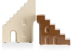 Discount XOOON Skira kandelaar (H11.8cm) in de kleur Bruin - COCOmaison