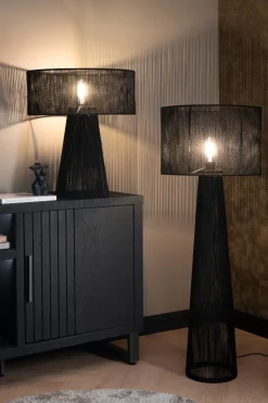 Discount XOOON Tali vloerlamp 1*E27 H120cm in de kleur Zwart - COCOmaison