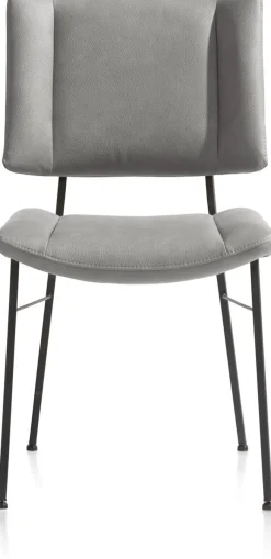 Outlet XOOON TATUM eetkamerstoel - zwarte poten - stof Pala - lichtgrijs