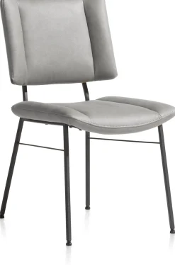 Outlet XOOON TATUM eetkamerstoel - zwarte poten - stof Pala - lichtgrijs