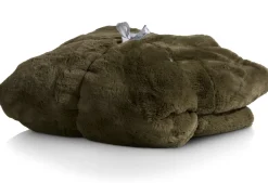 Online XOOON Timeless Evie plaid 130x160cm in de kleur Olijf - COCOmaison