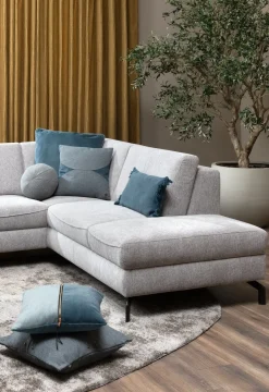 Outlet XOOON Timeless Scott kussen dia 25cm in de kleur Blauw - COCOmaison