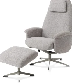 XOOON Tonale relax-fauteuil incl. poef in de kleur Kiezel -