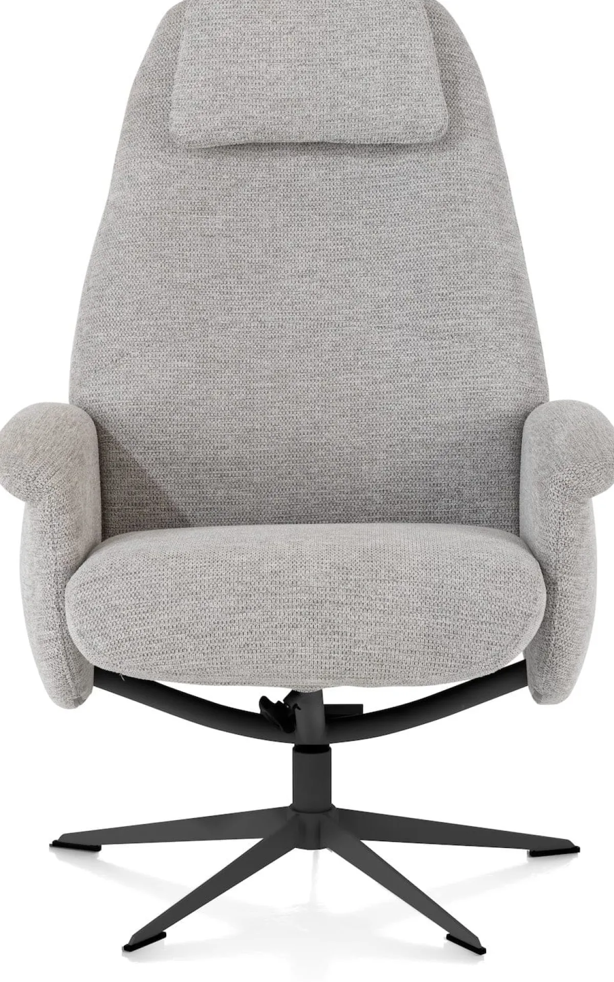 Sale XOOON Tonale, relax-fauteuil incl. poef - graphiet frame - stof Vada kiezel of koper - Kiezel