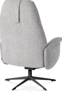 Sale XOOON Tonale, relax-fauteuil incl. poef - graphiet frame - stof Vada kiezel of koper - Kiezel
