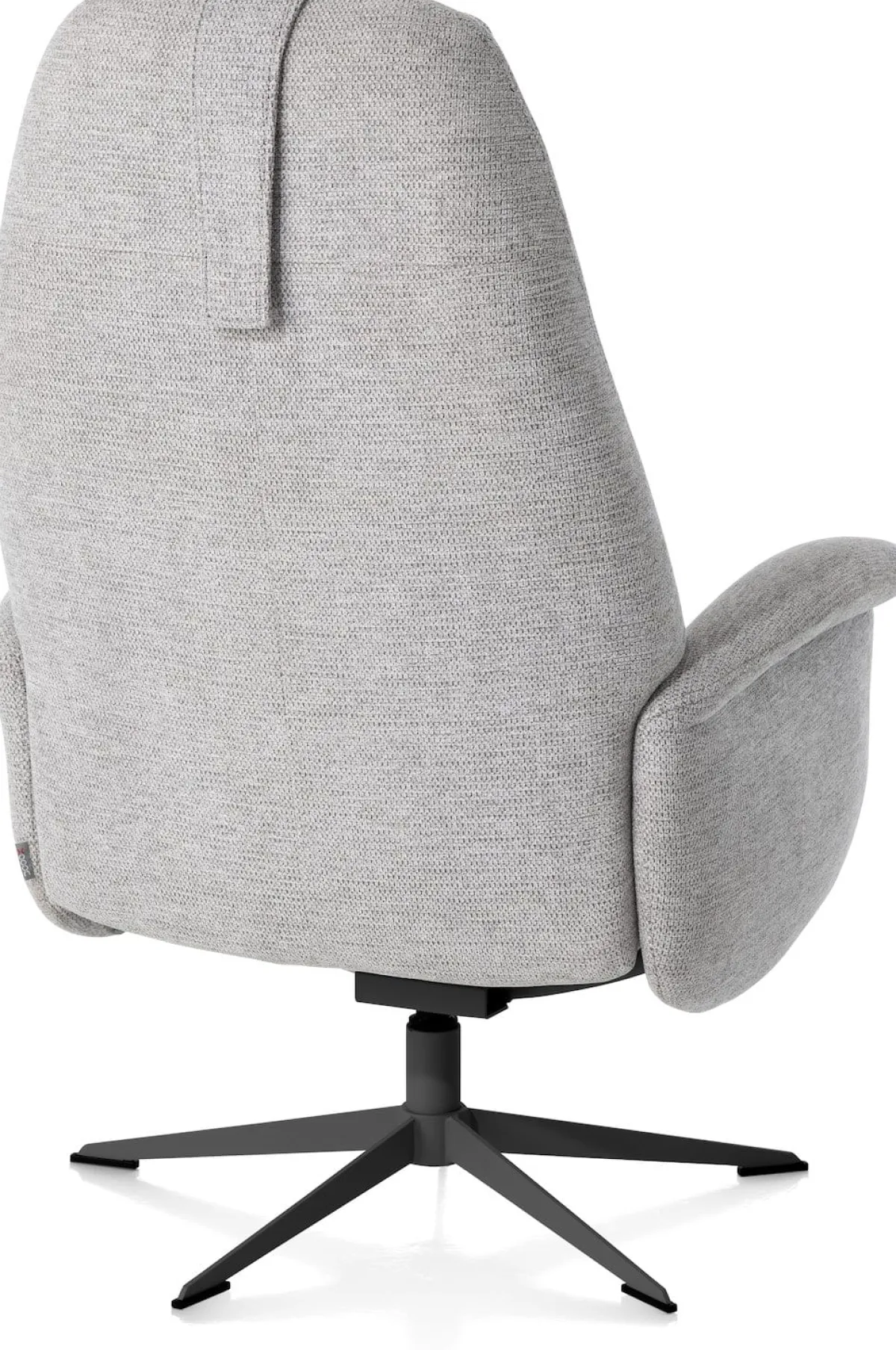 Sale XOOON Tonale, relax-fauteuil incl. poef - graphiet frame - stof Vada kiezel of koper - Kiezel