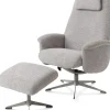 Clearance XOOON Tonale, relax-fauteuil incl. poef - silk grey frame
