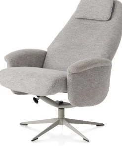 Clearance XOOON Tonale, relax-fauteuil incl. poef - silk grey frame