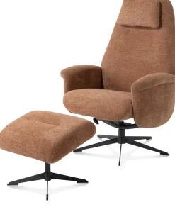 Clearance XOOON Tonale relax-fauteuil incl. poef in de kleur Koper -