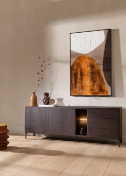 Best XOOON Trenton, Dressoir 210 cm. - 2-deuren + 3-laden + 2-niches - Clay