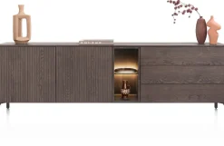 Discount XOOON Trenton, Dressoir 240 cm. - 2-deuren + 3-laden + 2-niches - Clay