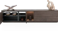 Best XOOON Trenton, lowboard 210 cm - 2-deuren + 2-laden + 1-niche - Clay