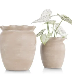 Sale XOOON Wave pot H40cm in de kleur Beige - COCOmaison