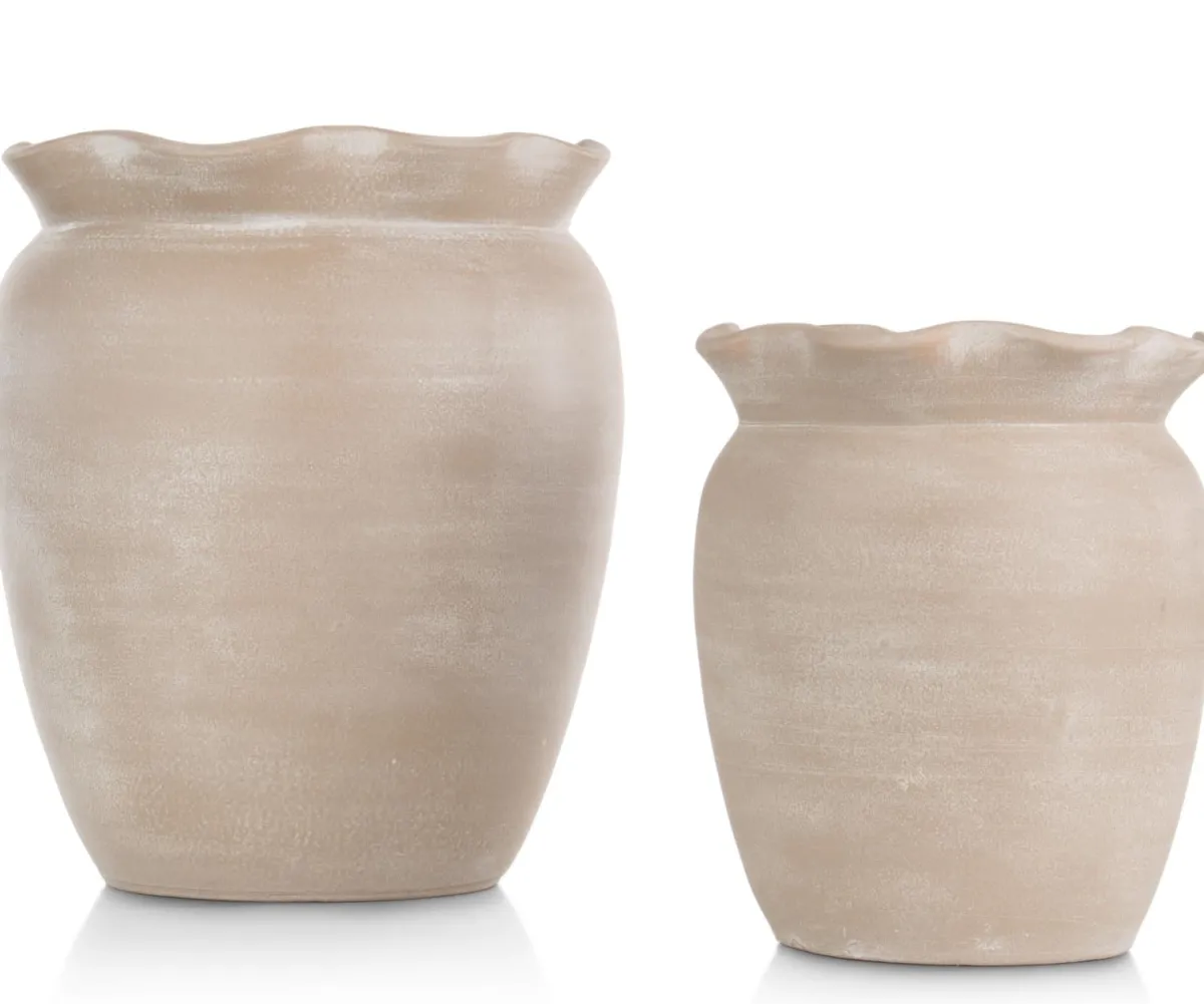 Sale XOOON Wave pot H40cm in de kleur Beige - COCOmaison
