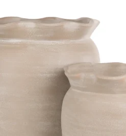 Sale XOOON Wave pot H40cm in de kleur Beige - COCOmaison